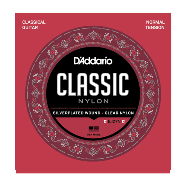 D'Addario EJ27N Student Nylon, Normal Tension Nylon Classical Guitar Strings