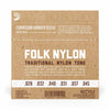 D'Addario EJ32 Folk Nylon Silver Plated Copper/Black Nylon Ball End Guitar Strings