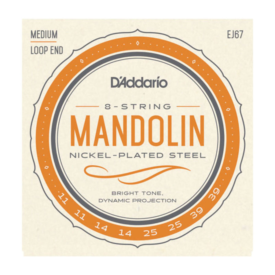 D'Addario EJ67 Nickel Plated Medium Gauge 11-39 Mandolin Strings