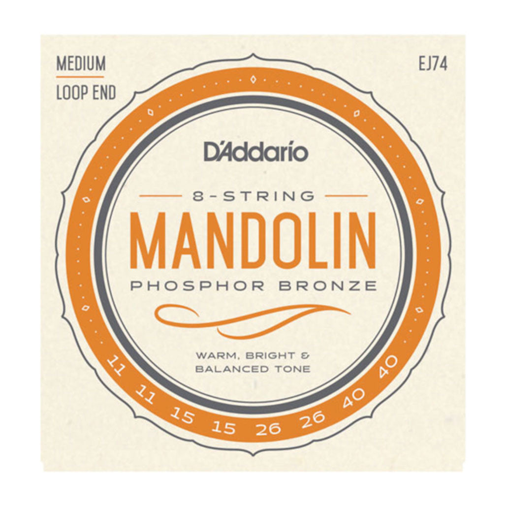 D'Addario EJ74 Medium Gauge 11-40 Phosphor Bronze Mandolin Strings