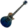 ESP LTD EC-1000 Burled Poplar Top Electric Guitar in Blue Natural Fade