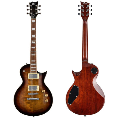 ESP LTD EC-256 Electric Guitar w/Flame Maple Top in Dark Brown Sunburst