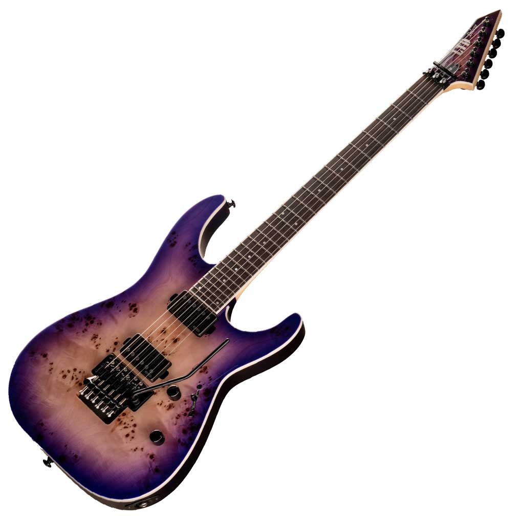 ESP LTD M-1000 Burled Poplar Top Electric Guitar - Purple Natural Burst