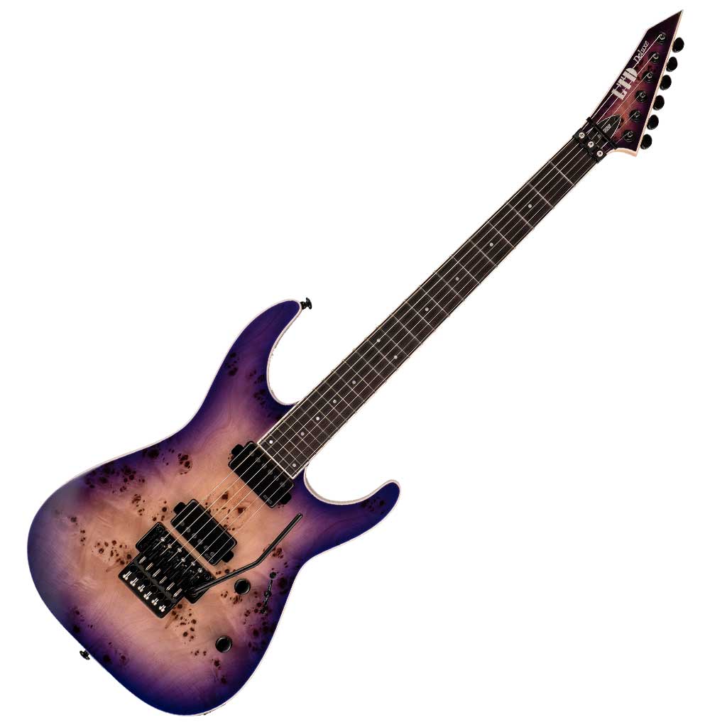 ESP LTD M-1000 Burled Poplar Top Electric Guitar - Purple Natural Burst