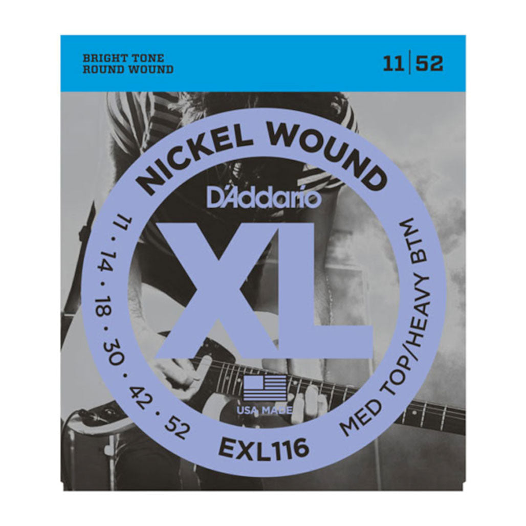 D'Addario EXL116 Medium Top/Heavy Bottom 11-52 Nickle Wound Electric Guitar Strings