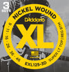 D'Addario EXL125-3D Nickel Wound Super Light Top/Regular Bottom Electric Guitar Strings 9-42 3-Pack