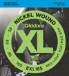 D'Addario EXL165 Nickel Wound Custom Light Bass Guitar Strings 45-105 Long Scale