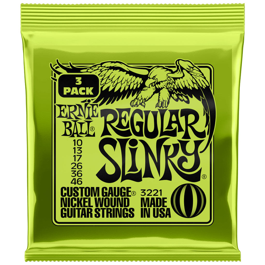 Ernie Ball Regular Slinky 10-46 Electric Guitar Strings 3 Pack