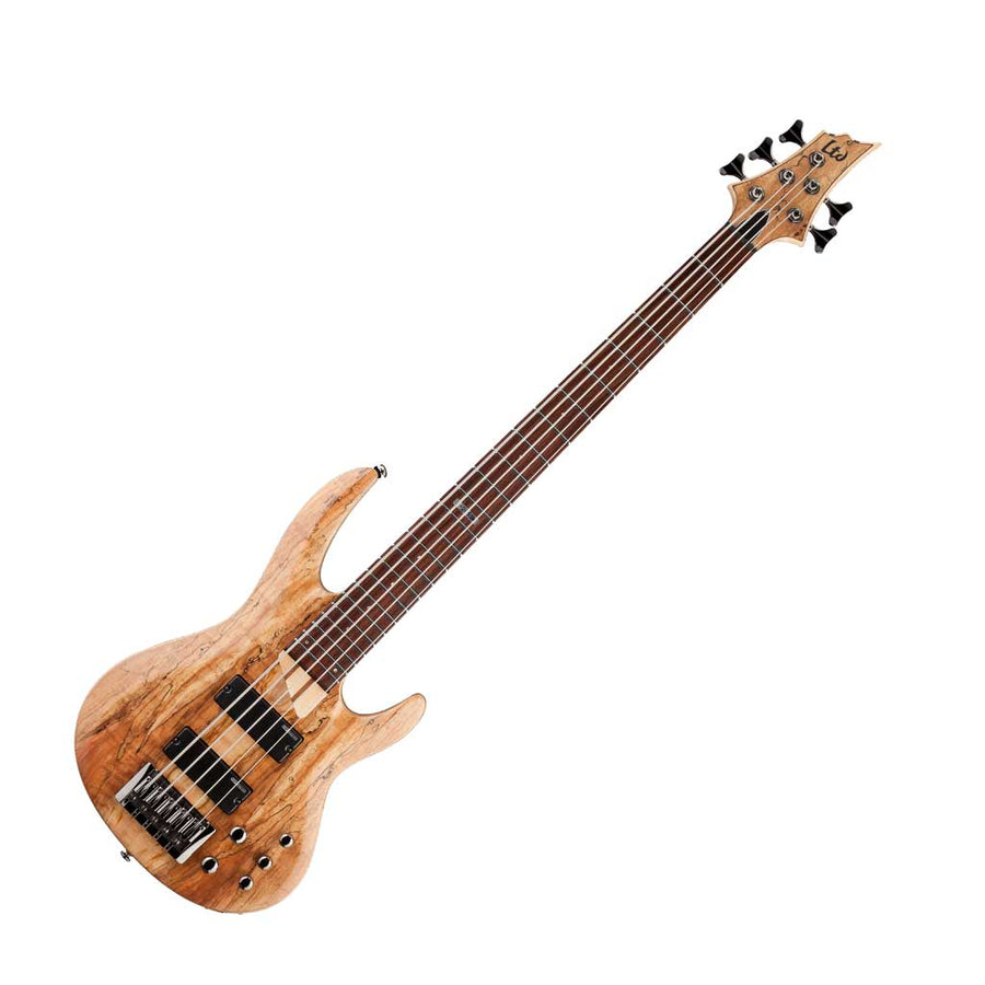 ESP LTD B-205 Spalted Maple Top 5-String Bass Guitar - Natural Satin