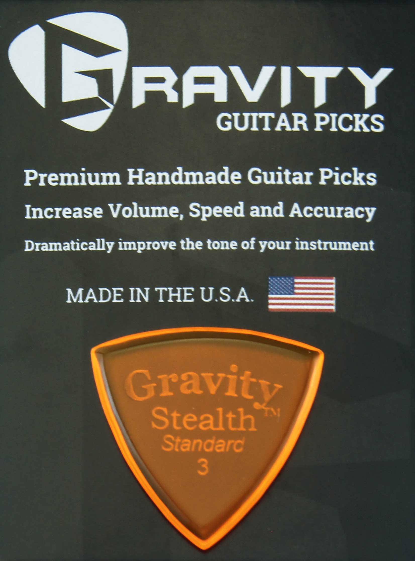 Gravity Picks Stealth - 3.0mm Standard Polished
