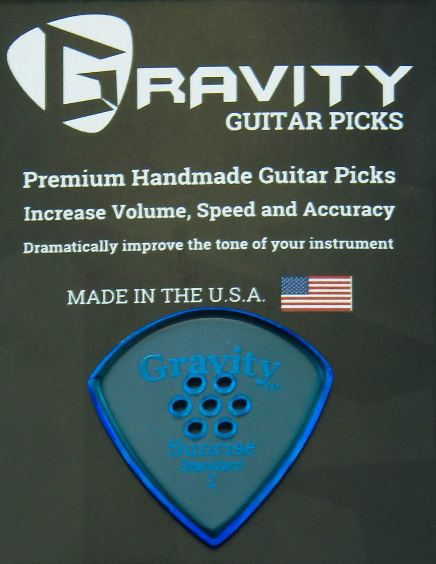 Gravity Picks Sunrise - 2.0mm Standard Polished w/Multi-hole Grip