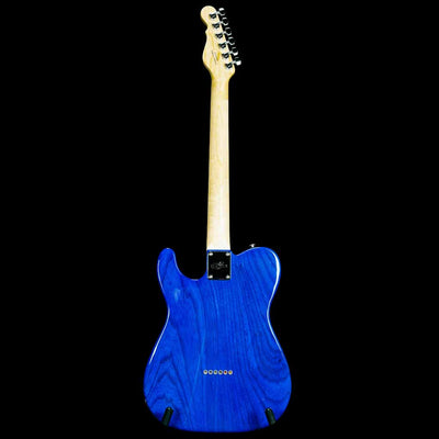 G&L USA ASAT Classic Electric Guitar in Clear Blue Over Swamp Ash Body with White Pickguard Maple Fretboard and Gloss Headstock