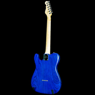 G&L USA ASAT Classic Electric Guitar in Clear Blue Over Swamp Ash Body with White Pickguard Maple Fretboard and Gloss Headstock