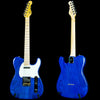 G&L USA ASAT Classic Electric Guitar in Clear Blue Over Swamp Ash Body with White Pickguard Maple Fretboard and Gloss Headstock