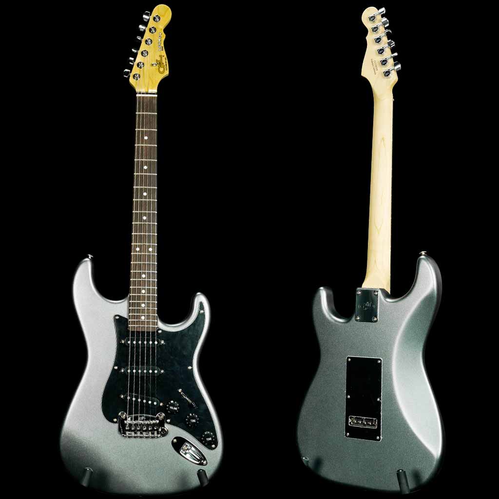 G&L USA Legacy Electric Guitar in Graphite Metallic Frost with Black Pickguard Rosewood Fretboard and Gloss Headstock