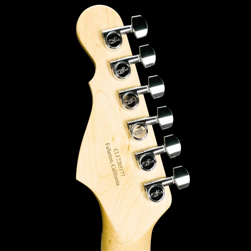 G&L USA Legacy Electric Guitar in Turquoise with Black Pickguard Maple Fretboard and Gloss Headstock