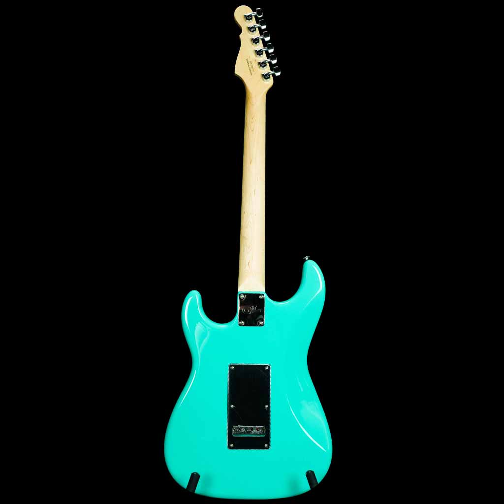 G&L USA Legacy Electric Guitar in Turquoise with Black Pickguard Maple Fretboard and Gloss Headstock