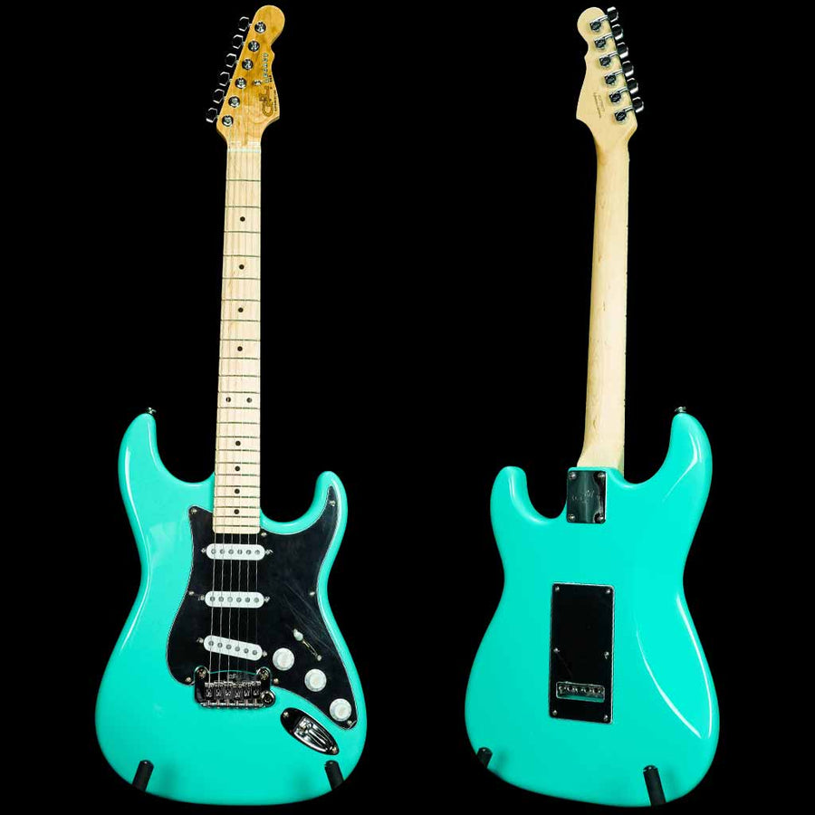 G&L USA Legacy Electric Guitar in Turquoise with Black Pickguard Maple Fretboard and Gloss Headstock