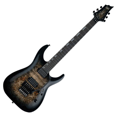 ESP LTD H-1001FR Burled Poplar Electric Guitar with Floyd Rose Bridge in Black Natural Burst