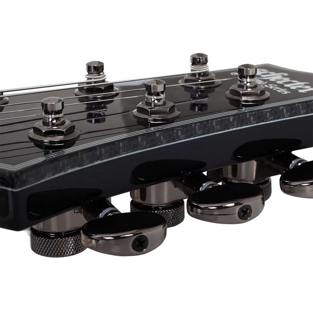 Schecter Hellraiser C-1 Hybrid Electric Guitar in Transparent Black Burst