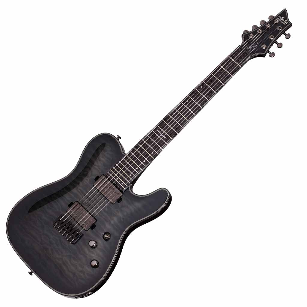 Schecter Hellraiser Hybrid PT-7 7-String Electric Guitar - Transparent  Black Burst