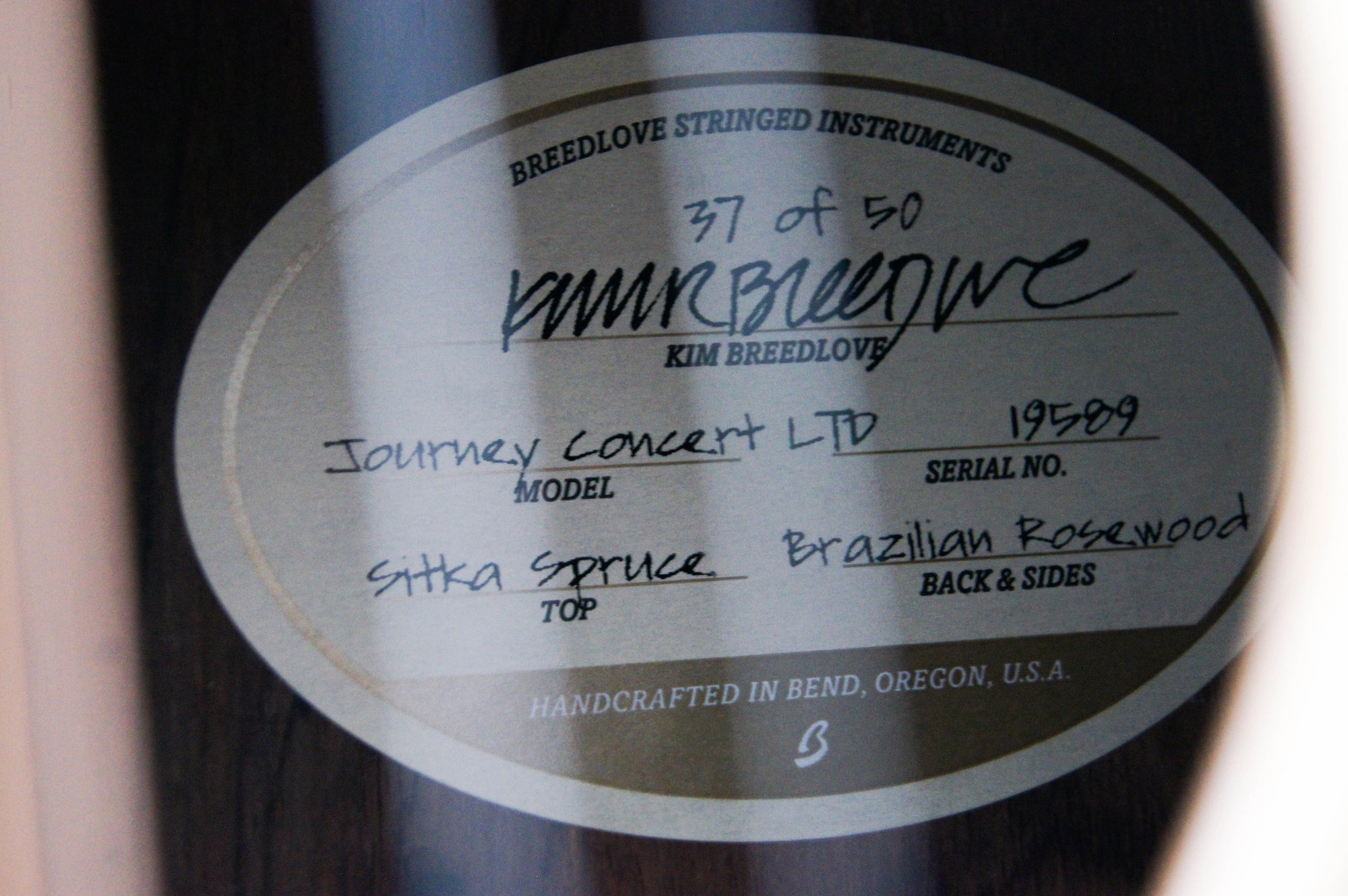 Breedlove Journey Concert Acoustic Electric Guitar