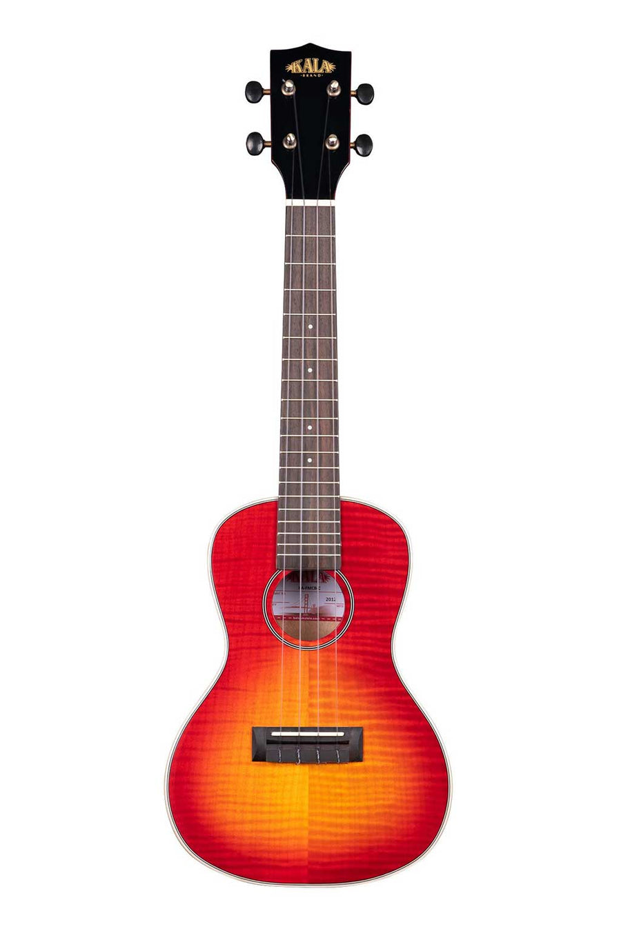 Kala Gloss Flame Maple Cherry Burst Concert Ukulele