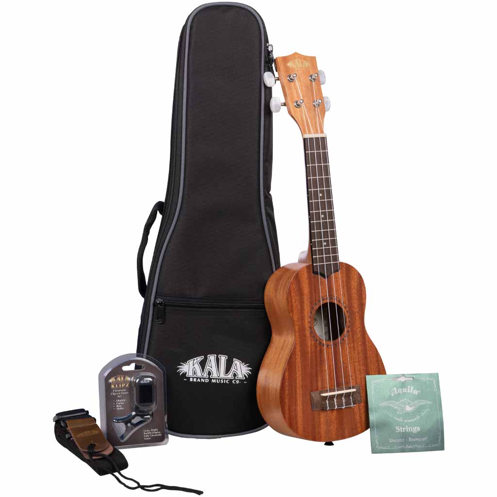 Kala KA-15S Satin Mahogany Soprano Ukulele Bundle