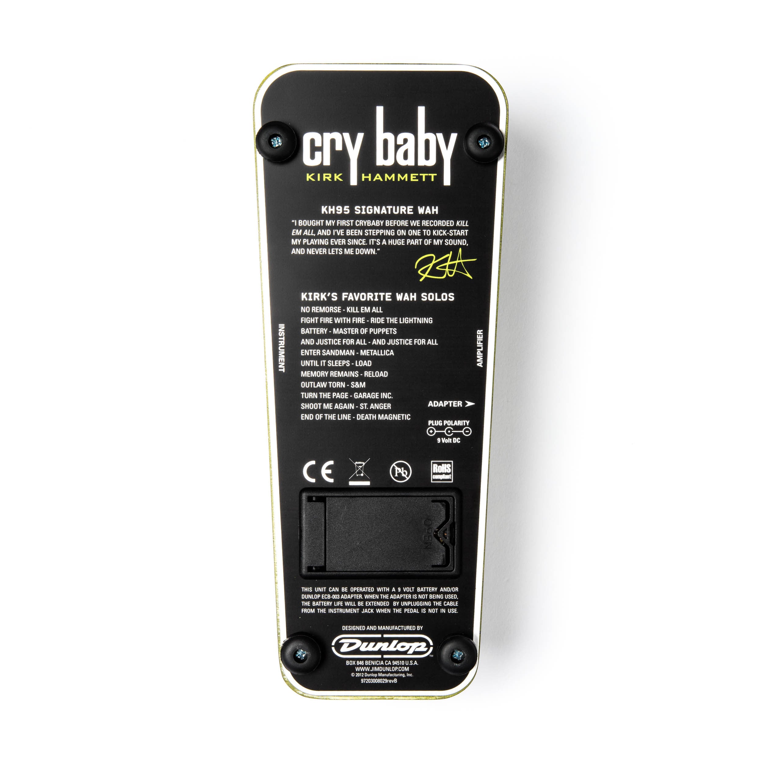 Dunlop KH95 Kirk Hammett Signature Cry Baby Wah Pedal Jim Dunlop Dunlop KH95 Kirk Hammett Signature Cry Baby Wah Pedal Jim Dunlop