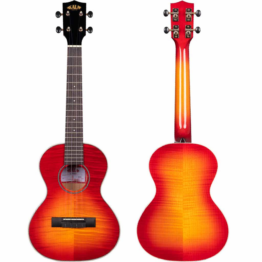 Kala Gloss Flame Maple Cherry Burst Tenor Ukulele