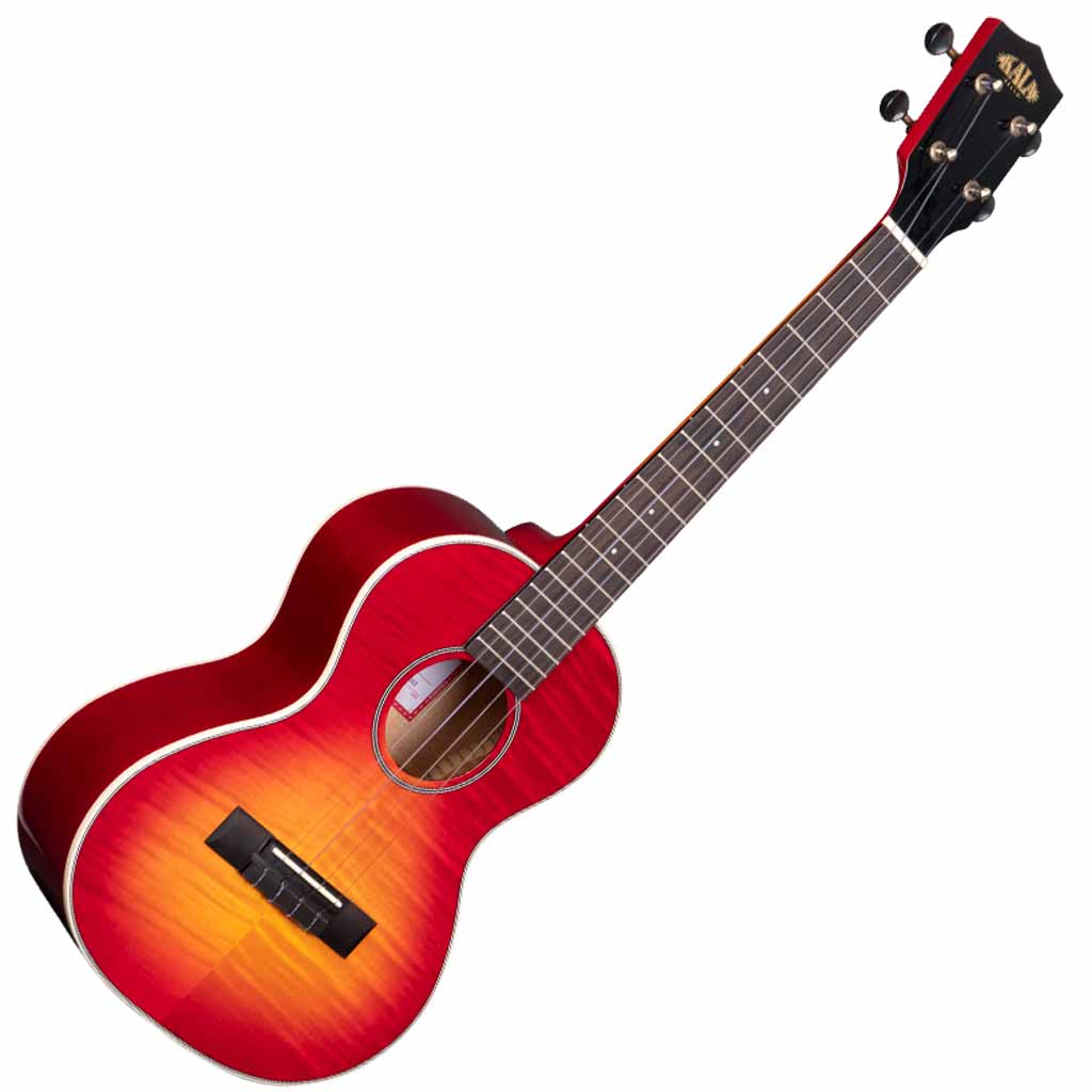 Kala Gloss Flame Maple Cherry Burst Tenor Ukulele