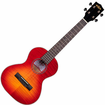 Kala Gloss Flame Maple Cherry Burst Tenor Ukulele