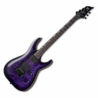 ESP LTD H-1000ET Evertune Electric Guitar with Quilt Maple Top in See-thru Purple Burst