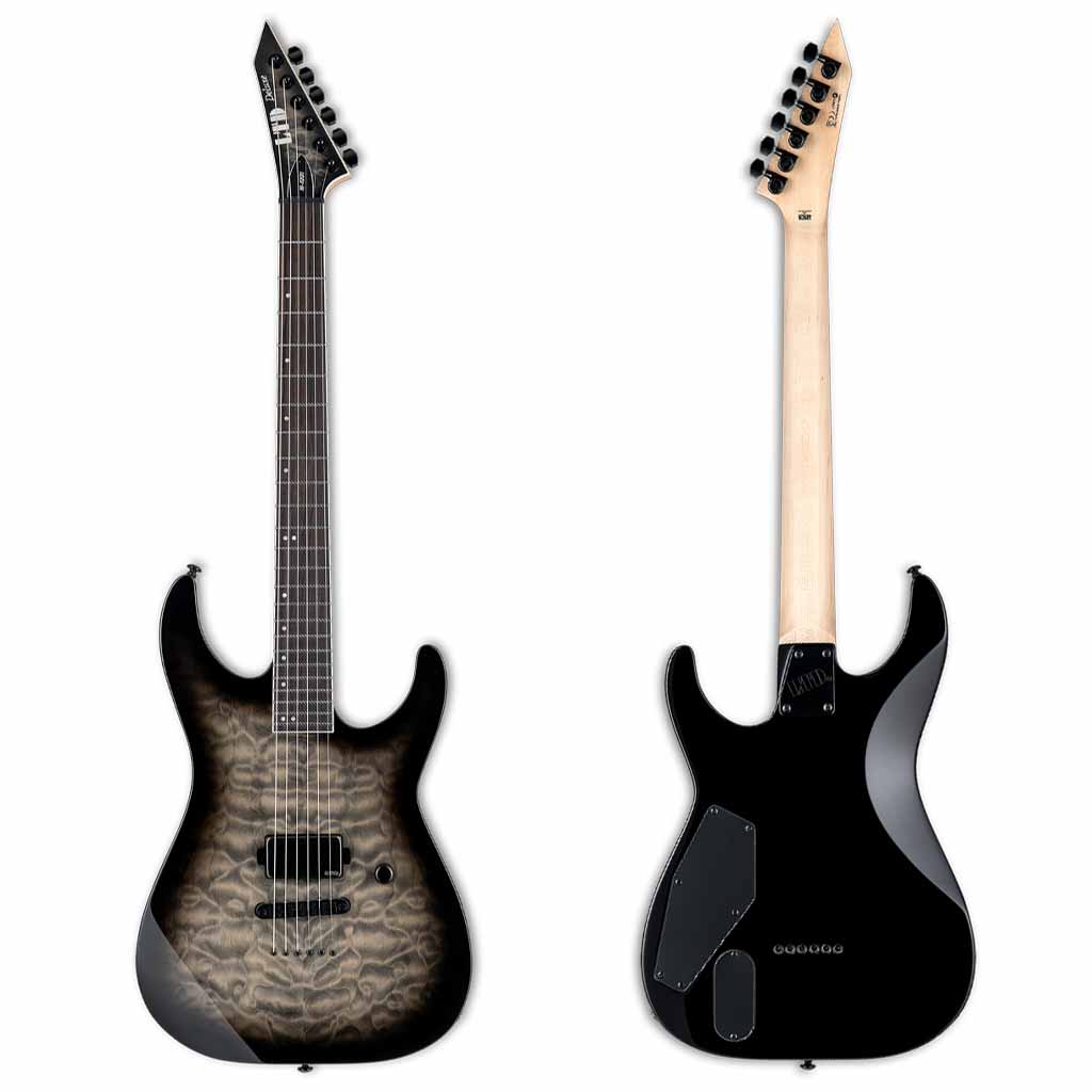 ESP LTD M-1001NT Electric Guitar with Quilt Maple Top in Charcoal Burst