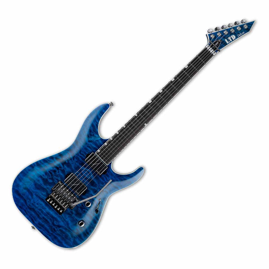 ESP LTD MH-1000 Electric Guitar with Quilt Maple Top in Black Ocean