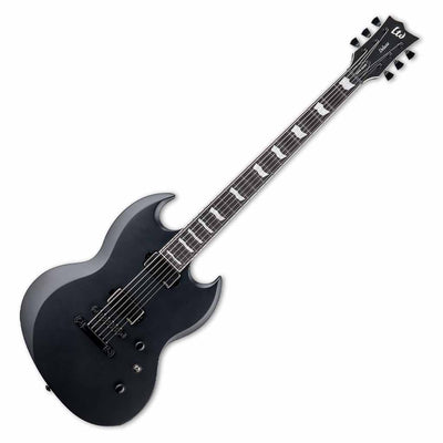 ESP LTD Viper-1000 Baritone Electric Guitar in Black Satin
