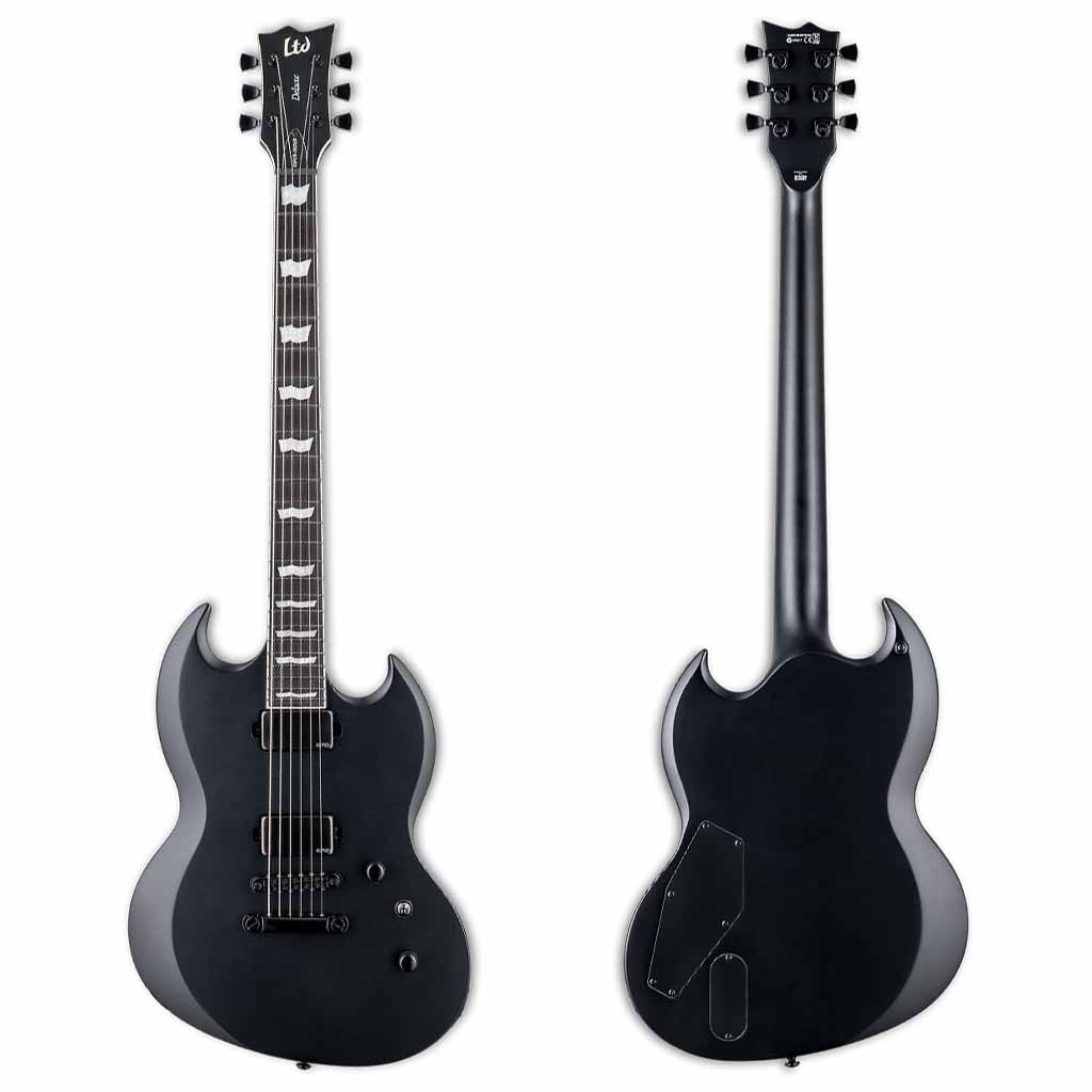 ESP LTD Viper-1000 Baritone Electric Guitar in Black Satin