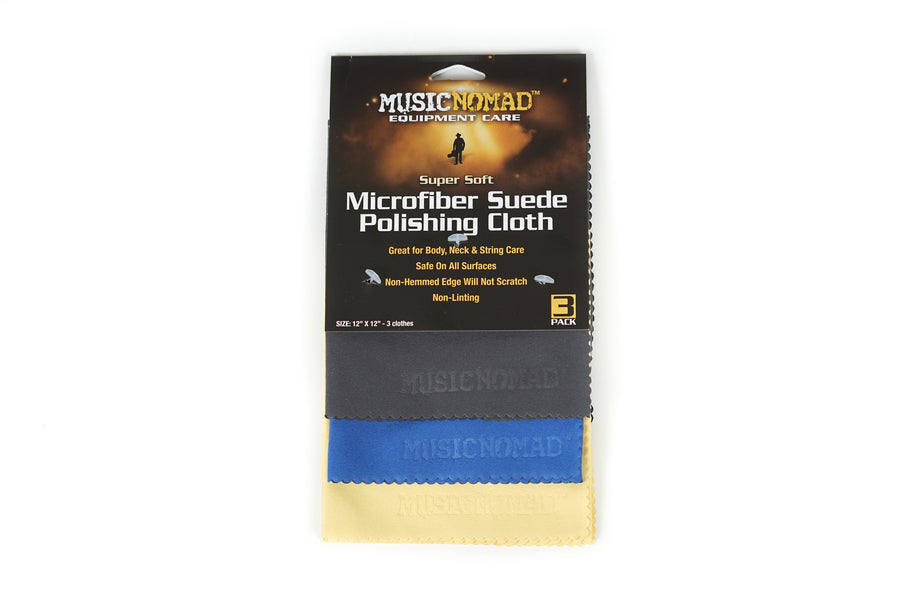 Music Nomad MN203 Super Soft Edgeless Microfiber Suede Polishing Cloth - 3pc