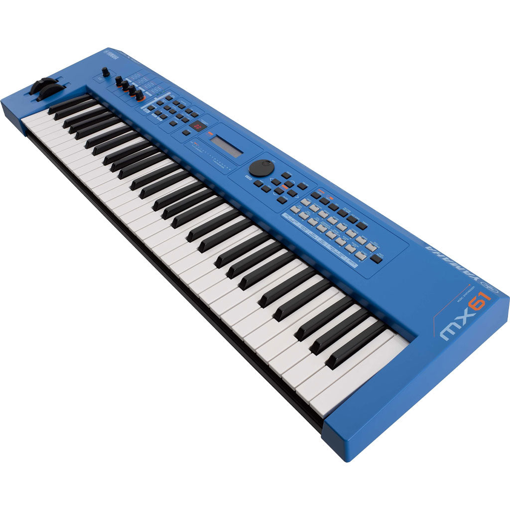 Yamaha MX61 61 Key Portable Synthesizer - Blue Yamaha Portable Keyboards  Over 1000 Sounds from the MOTIF SeriesThe MX series contains more than 1000  Voices derived directly from the world famous Yamaha