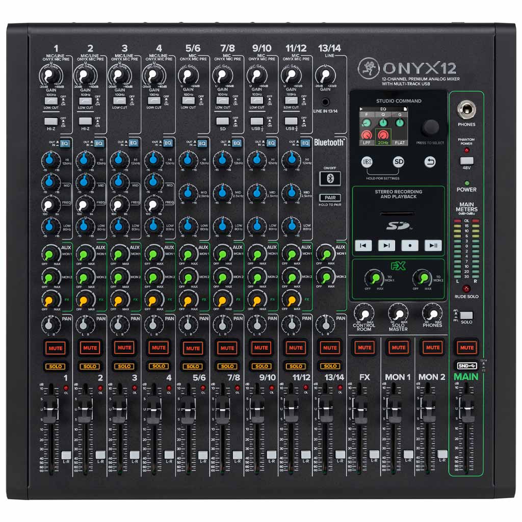 Mackie Onyx12 12-Channel Premium Analog Mixer w/Multi-Track USB
