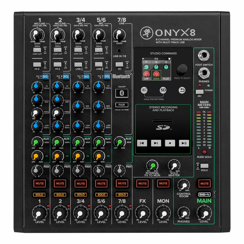 Mackie Onyx8 8-Channel Premium Analog Mixer w/Multi-Track USB