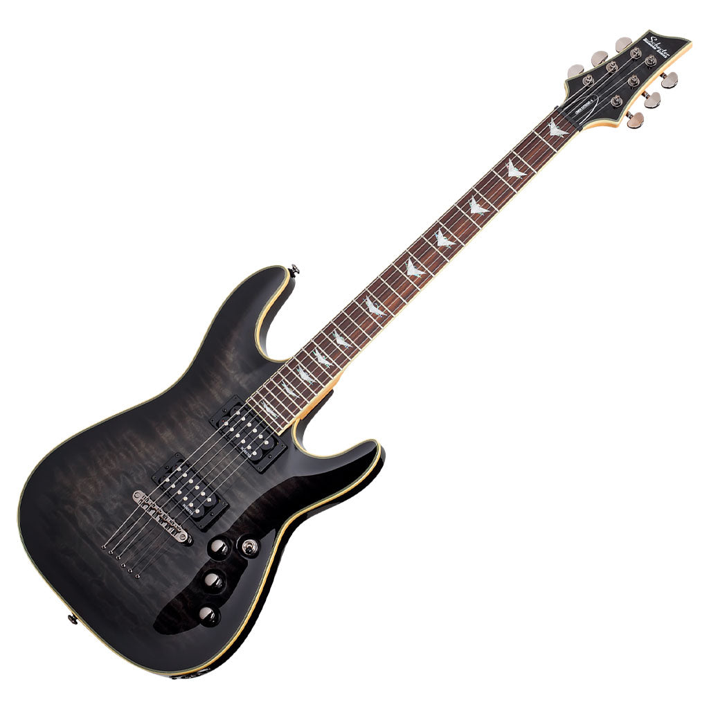 Schecter Omen Extreme-6 Series Electric Guitar with Quilted Maple Top in See Thru Black Burst