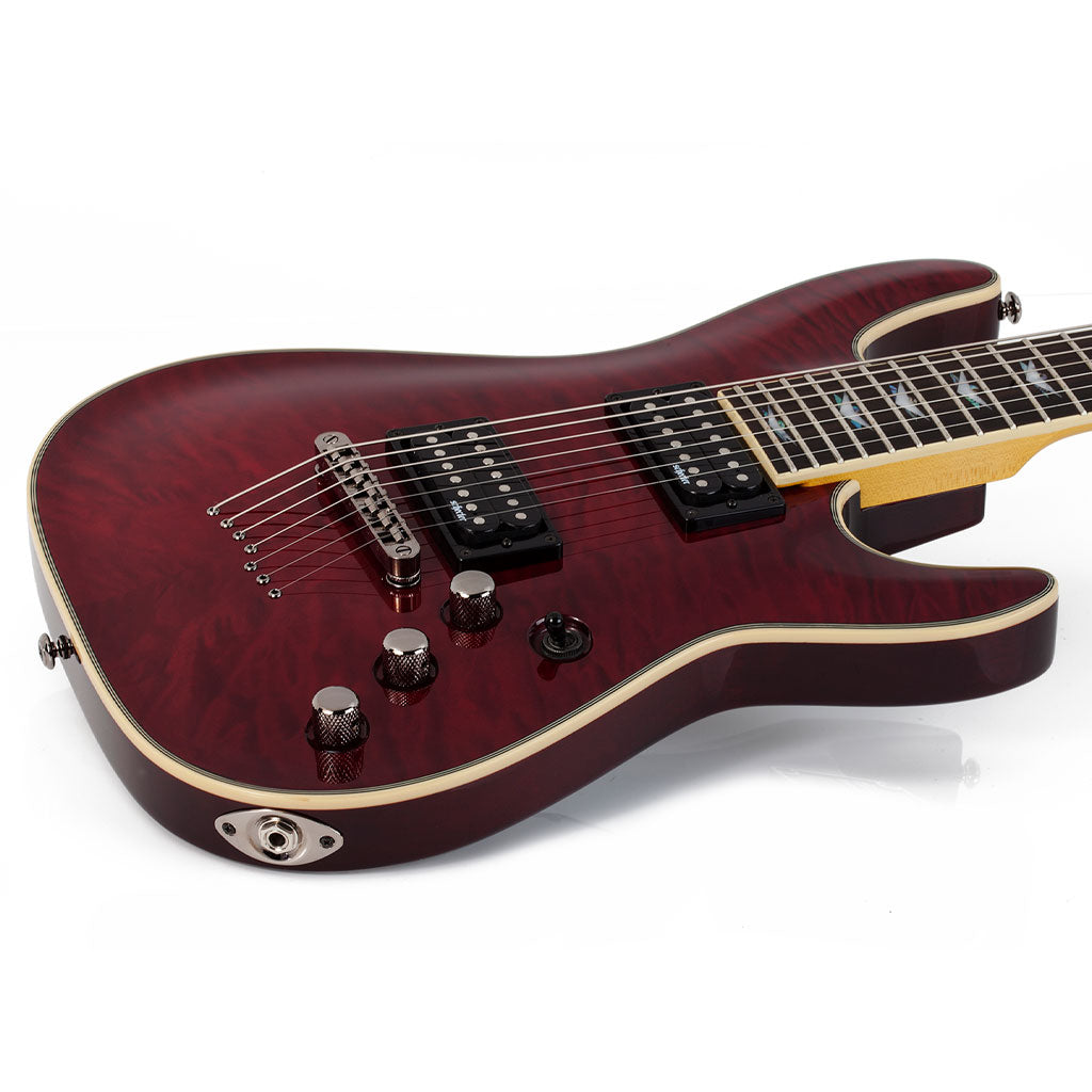 Schecter Omen Extreme-7 Series 7-String Electric Guitar with Quilted Maple Top in Black Cherry