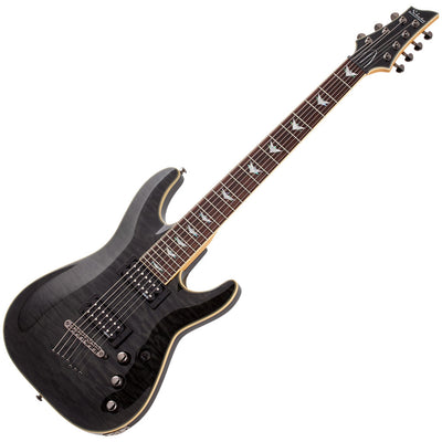 Schecter Omen Extreme-7 Series 7-String Electric Guitar w/Quilted Maple Top in See Thru Black