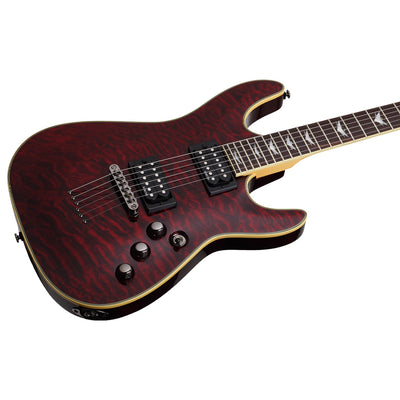 Schecter Omen Extreme-6 Series Electric Guitar w/Quilted Maple Top in Black Cherry