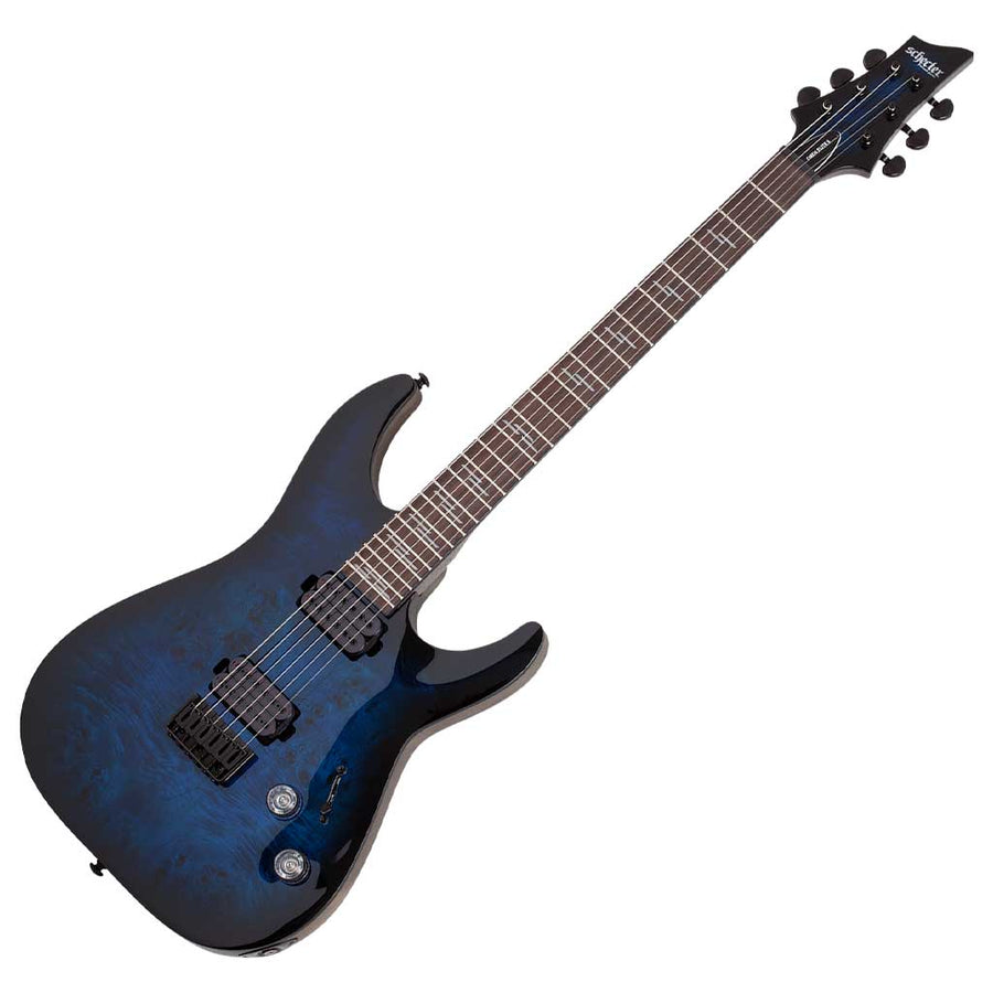 Schecter Omen Elite-6 Series Electric Guitar in See-Thru Blue Burst