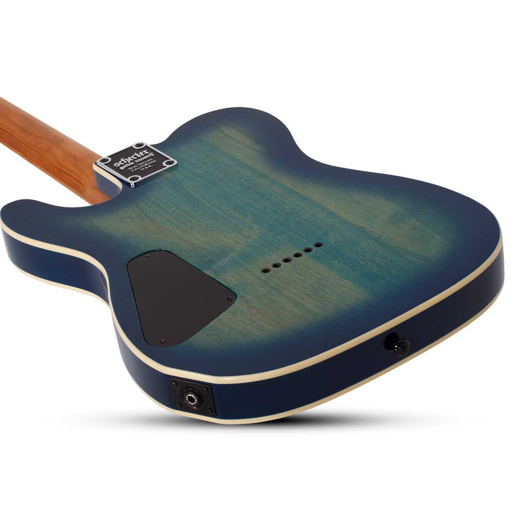 Schecter PT Pro Telecaster Style Electric Guitar with Maple Fretboard in Trans Blue Burst