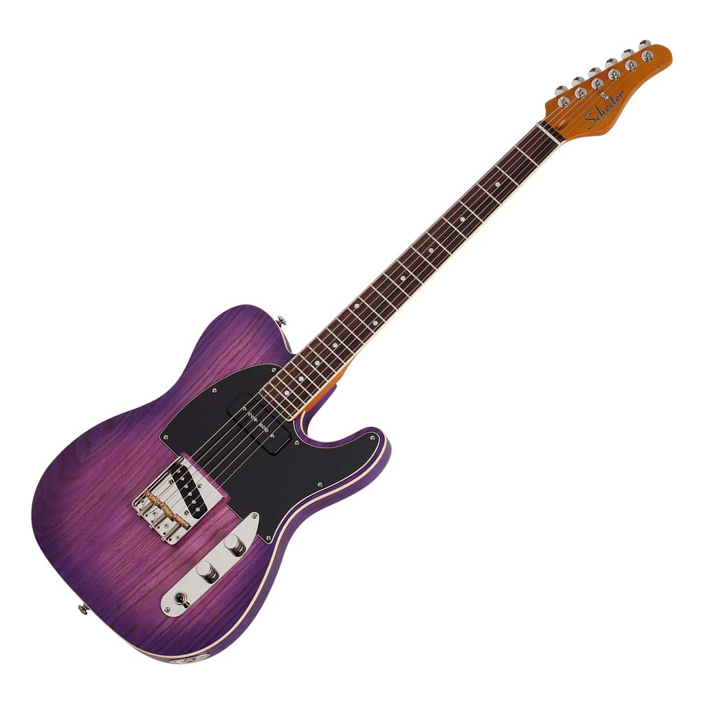 Schecter PT Special Series Telecaster-Style Electric Guitar in Purple Burst Pearl