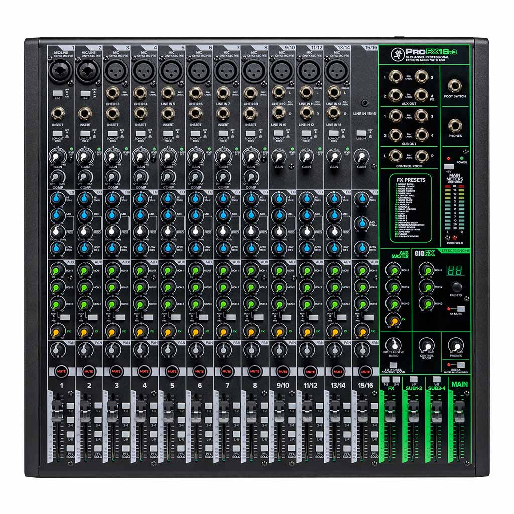 Mackie ProFX16v3 16-Channel Professional Effects Mixer with USB