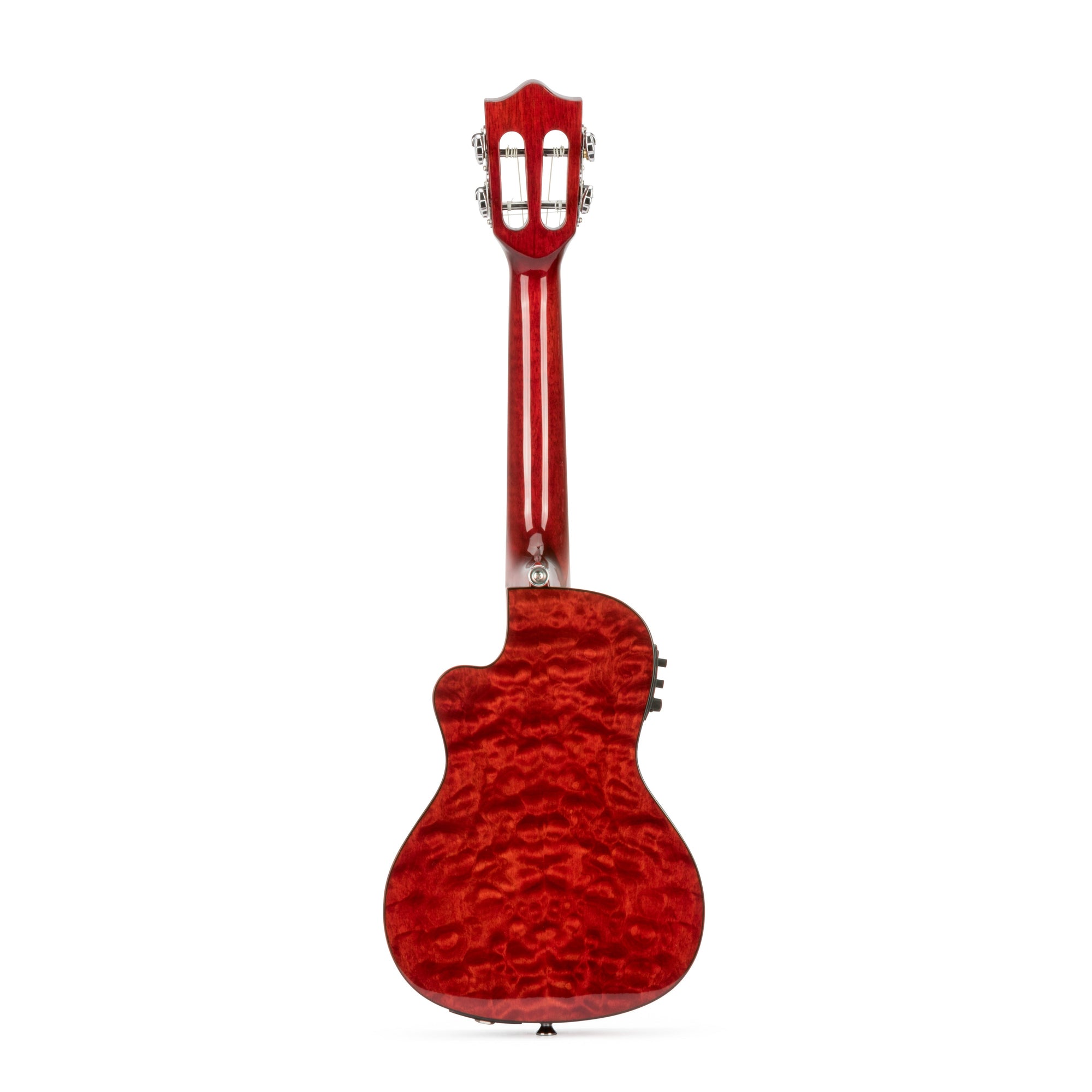 Lanikai Quilted Maple Red Stain Concert with Kula Preamp A/E Ukulele w/ Bag
